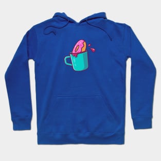 Hot Coffee With Donut Vector Icon Illustration Hoodie